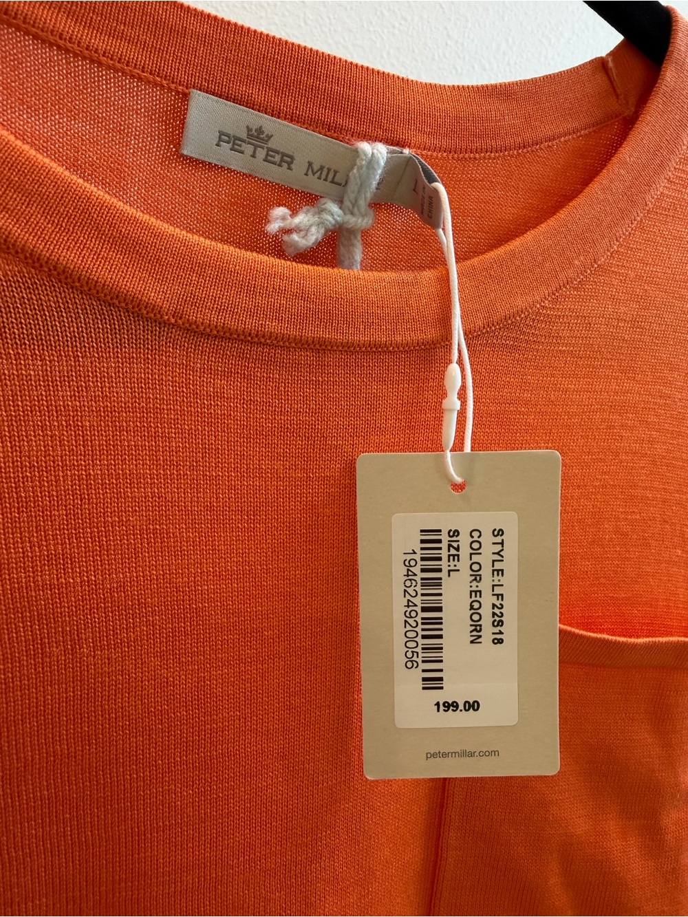 Peter Millar Bright Orange Knit Crewneck